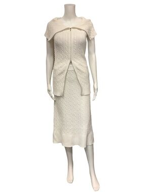 Rebecca Taylor Cable Knit Cardigan 2-Piece Dress Size: M